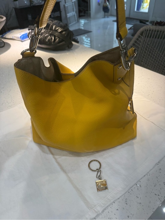 Dooney & Bourke Handbags - Dooney & Bourke Yellow Leather Shoulder Hobo
